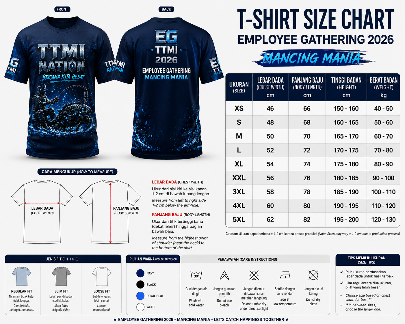 Chart Size T-Shirt Male